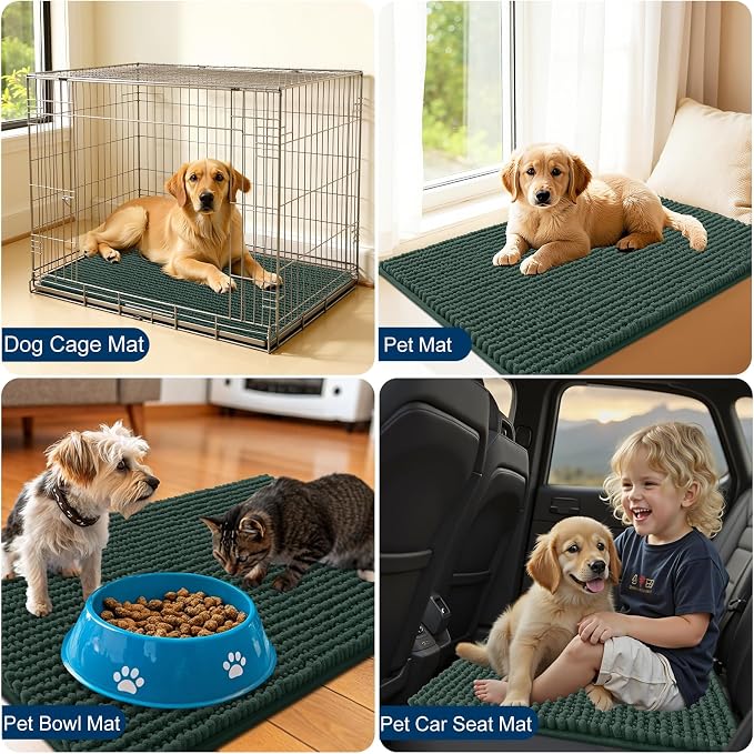 OLANLY Dog Door Mat for Muddy Paws 44x24, Ultra Absorbent Chenille Mud Doormat - Image 7
