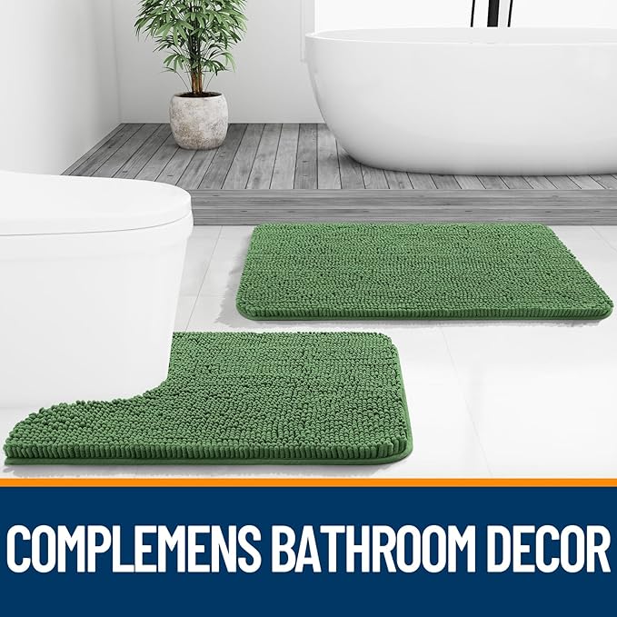 OLANLY Bathroom Runner Rugs 70x24, Soft Absorbent Chenille Bath Rugs, Rubber - Image 7