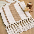 Boho Table Runner with Tassels 12x90 Inch by FEXIA