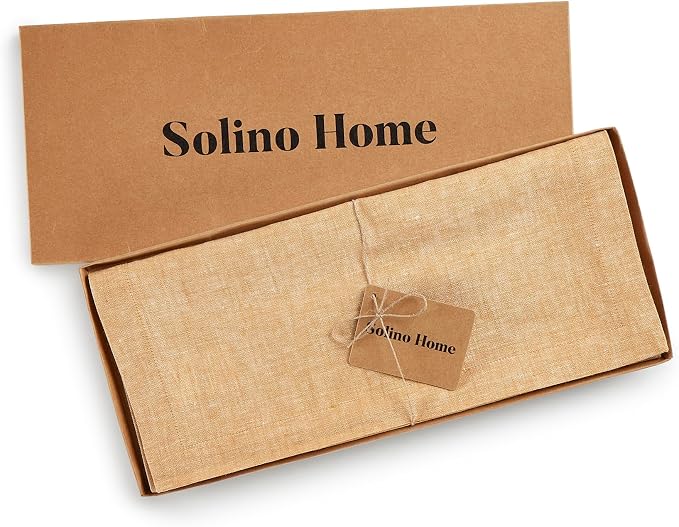 Solino Home 100% Pure Linen Table Runner Golden Nugget, Athena 14 x 48 in | - Image 6