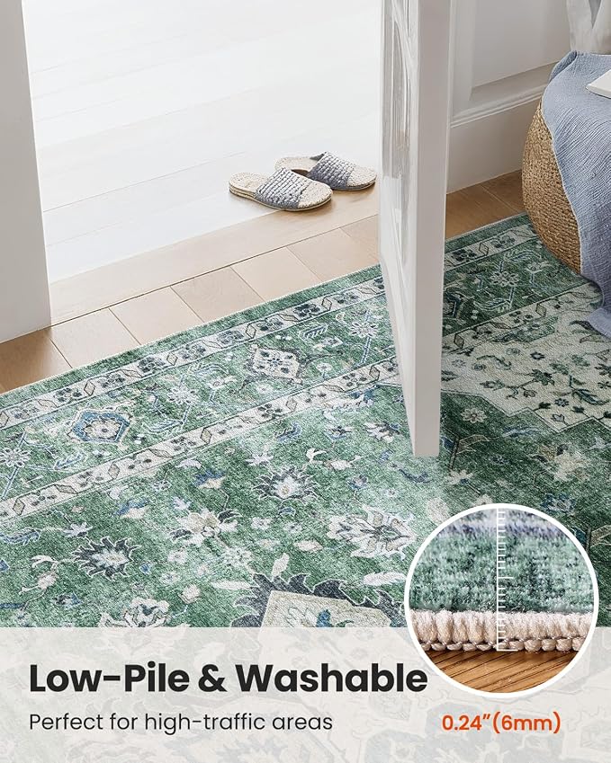 AMADA HOMEFURNISHING 2x3 Washable Area Rug, Low-Profile Entryway Rug - Image 8