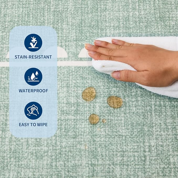 GarveeHome Scalloped Bow Rug for Kitchen Floor, Sage Green Rug for Dorm - Image 7