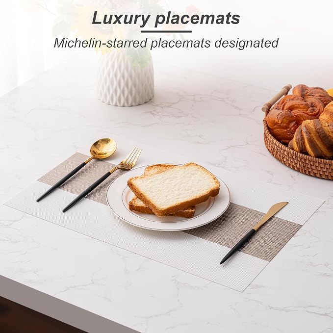 Placemats Set of 4 Washable Indoor | Outdoor Vinyl Place Mats - Image 5