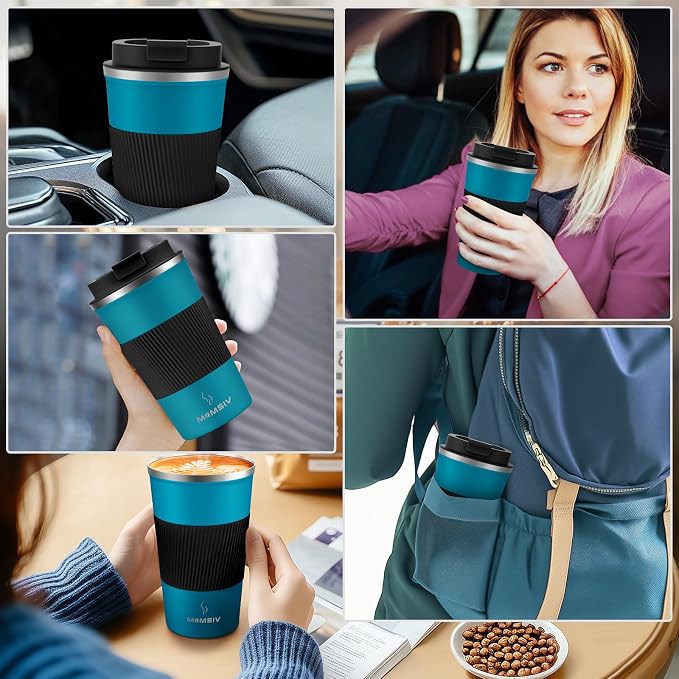 MMOMSIV 12oz Travel Coffee Mug, Insulated Coffee Cup - Image 7
