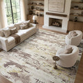 DCX Abstract Area Rug 8x10, Washable Brown Modern Rug by DCXWashableRug