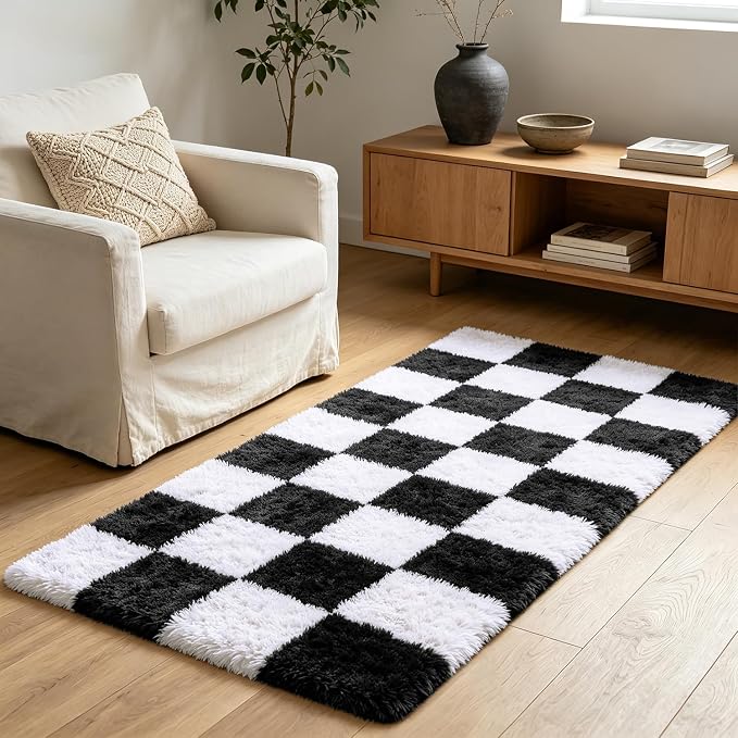 Shag Runner Rug for Bedroom Living Room 3x7 Upgrade Non-Slip Fluffy Soft - Image 7