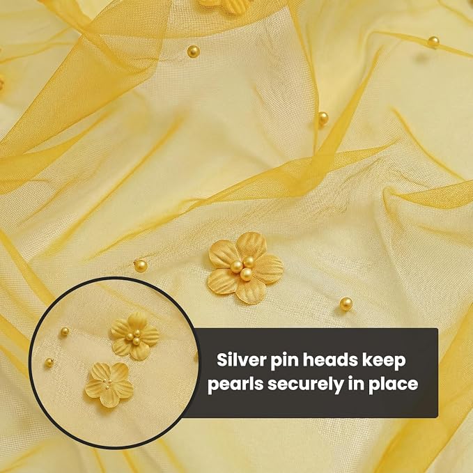 Artoid Mode Yellow Flower Pearl Yellow Gauze Table Runner 10FT, Seasonal Sheer - Image 7