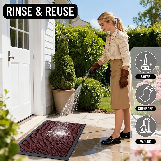 OLANLY Front Door Mat Outside Entrance 47x23, Heavy Duty Sturdy Natural Rubber - Image 7