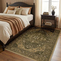 RELEANY Area Rugs 4'x5' Washable Non-Slip, Floral Vintage Distress Medallion by RELEANY