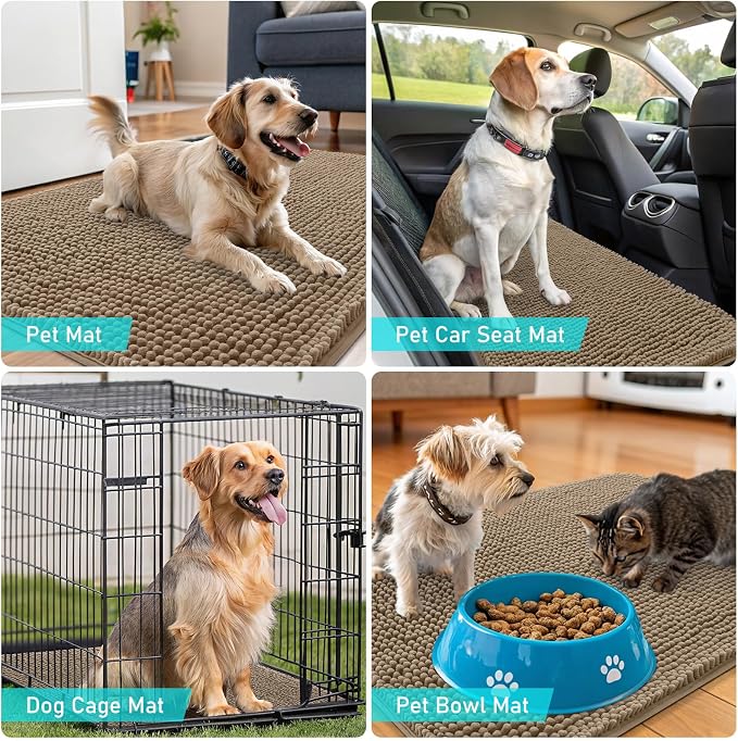 OLANLY Dog Door Mat for Muddy Paws 50x30, Absorbs Moisture and Dirt, Absorbent - Image 7