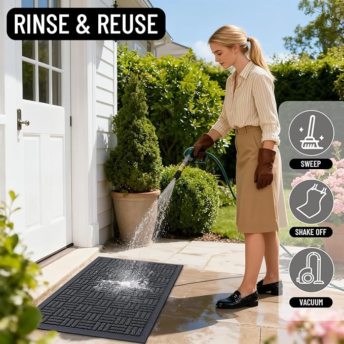 OLANLY Front Door Mat Outside Entrance 71x23, Heavy Duty Sturdy Natural Rubber - Image 7