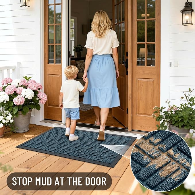 OLANLY Front Door Mat Outside Entrance 71x47, Heavy Duty Sturdy Natural Rubber - Image 7