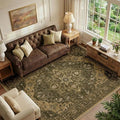 RELEANY Area Rugs 6'x8' Washable Non-Slip, Floral Vintage Distress Medallion by RELEANY