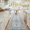 RELEANY Area Rugs Runner 3'x12' Washable Non-Slip, Floral Vintage Distress by RELEANY