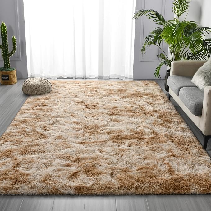 Deerhoo Large Shag Area Rugs 6 x 9, Tie-Dyed Plush Fuzzy Rugs - Image 2