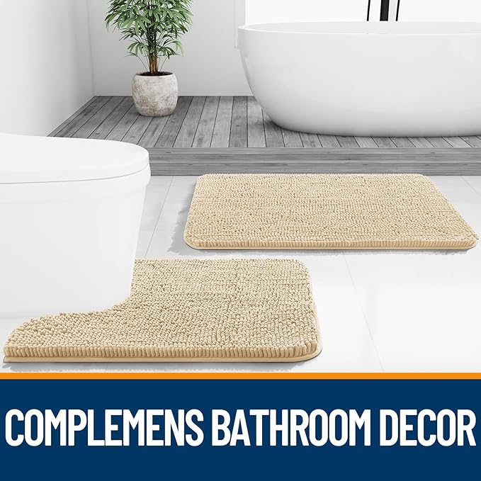OLANLY Large Bathroom Rugs 59x35, Extra Soft Absorbent Chenille Bath Rugs - Image 7