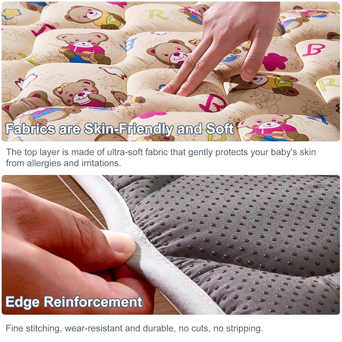 High-Density Foam Baby Play Mat, 59x59 Inches Thicken One-Piece Comfortable and Soft Playmat, Non Slip Machine Washable Floor Mat for Infants, Tapete para Bebes,Toddlers