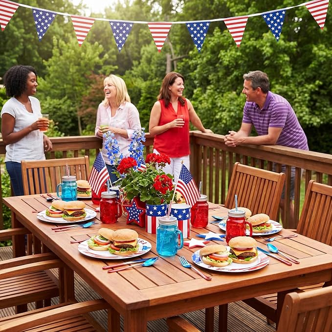 BESTVIP 50Pcs 4th of July Plastic Plates, Memorial Day & Special Events - Image 7