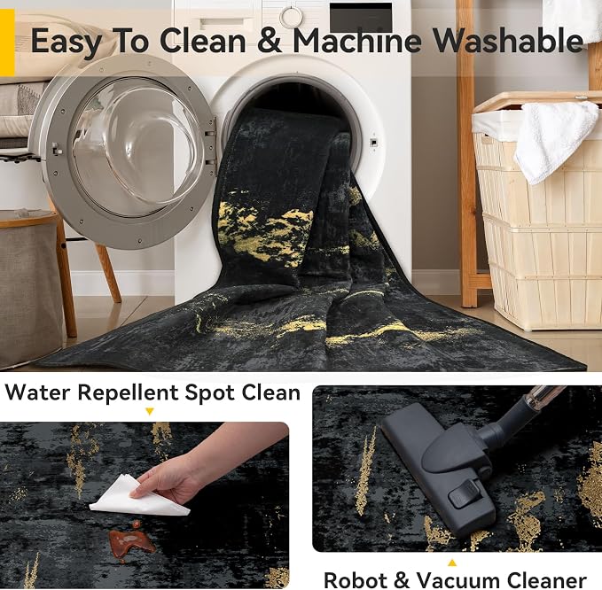 RELEANY Washable Area Rugs 6'x8' Non-Slip Modern Abstract Soft - Image 6