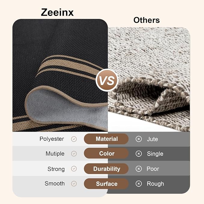 Easy Jute Kitchen Runner 2x6 Kitchen Runner Rug Washable Non Slip Outdoor Rug - Image 5