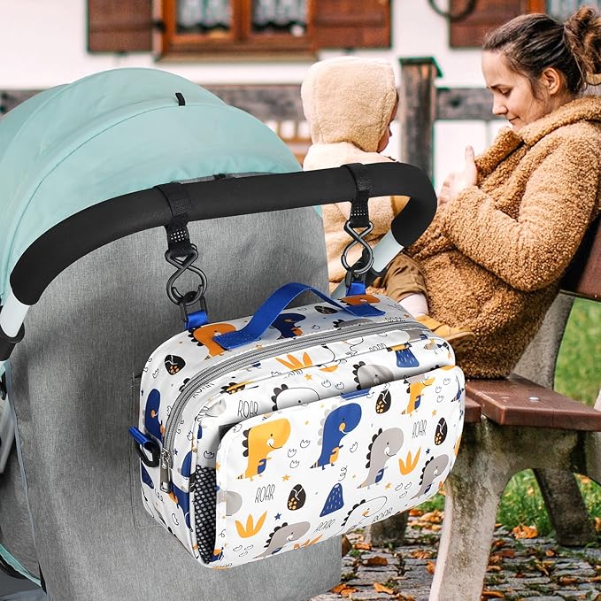 Accmor Stroller Organizer, Universal Stroller Organizer with Insulated Cup Holder Pocket, Dual Purpose Large Capacity Stroller Bag Caddy, Stroller Accessories Fits for Uppababy, Doona, Nuna Strollers