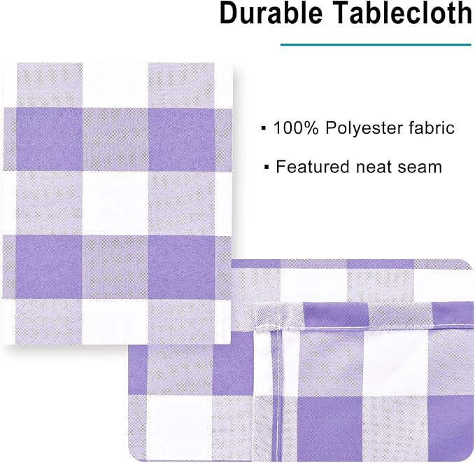 Checkered Tablecloth Rectangle 60 x 102 Inch - Image 3
