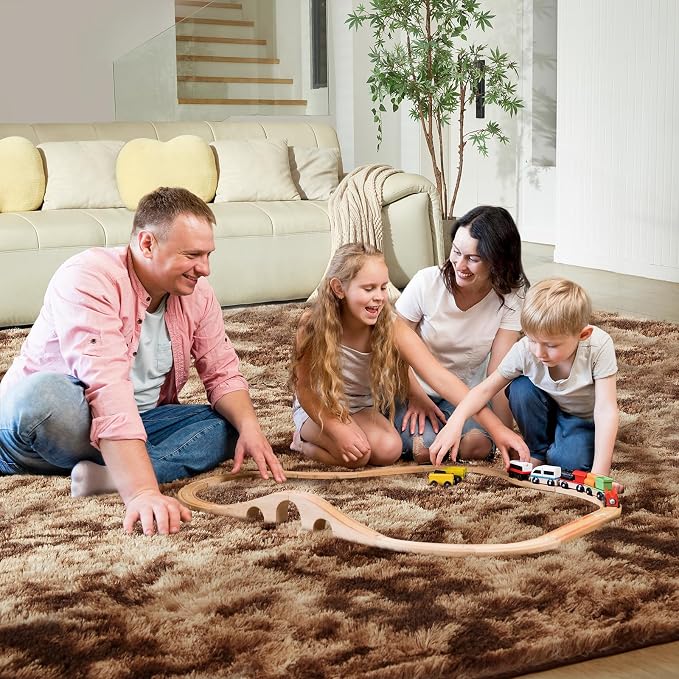 Ultra Soft Rug for Living Room, 4X6 Fluffy Shag Area Rug for Bedroom, Modern - Image 4