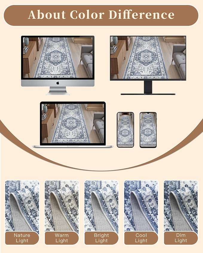 Madane Washable Runner Rug 2x6, Ultra-Thin Non-Slip Non-Shedding Hallway Runner - Image 10