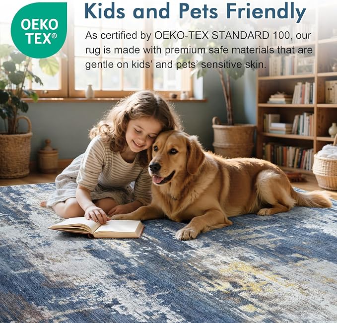 8x10 Ft Large Area Rugs for Living Room, Soft Non-Slip Washable Rugs Modern - Image 5