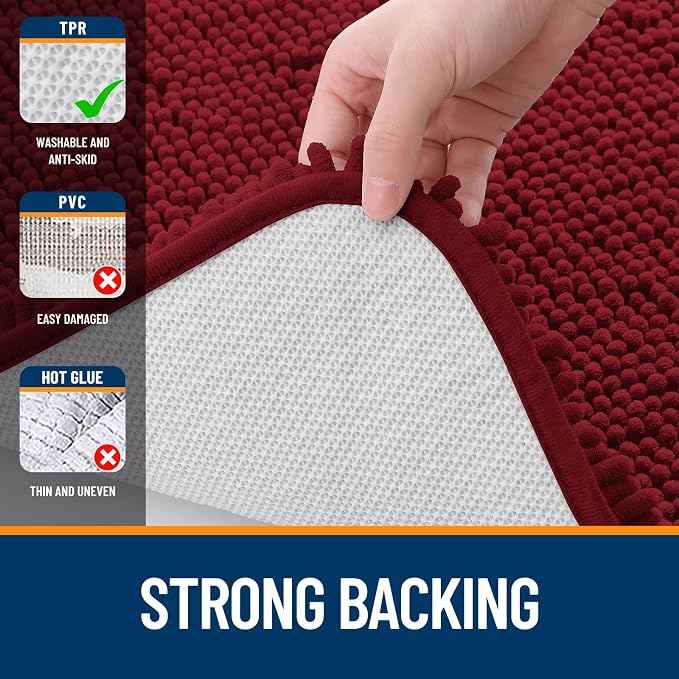 OLANLY Bathroom Runner Rugs 47x24, Extra Soft Absorbent Chenille Bath Rugs - Image 6