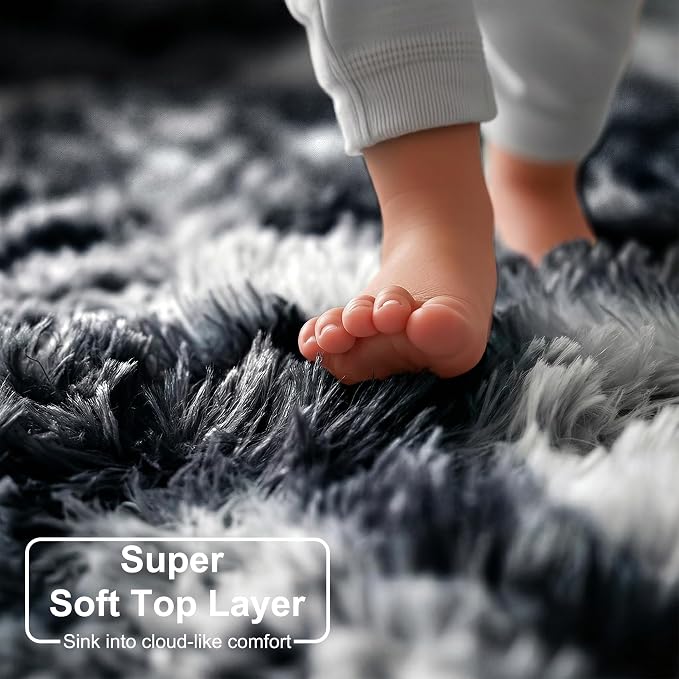 Amdrebio Black White Grey Cool Area Rugs - Image 2