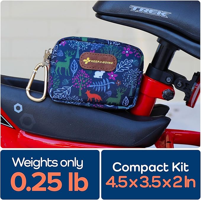 KeepGoing Small Travel First Aid Kit Kids – 60 Pc. Mini First Aid Kit for Purse, Diaper Bag, & Backpack with Latex-Free Bandages – 4 Oz., & 4.5 x 3.5 x 2 in, TSA-Approved