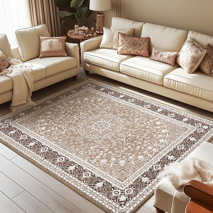 Lessymo 5x7 Area Rugs 5x7, Machine Washable Area Rugs, Super Soft Faux-Wool by Lessymo