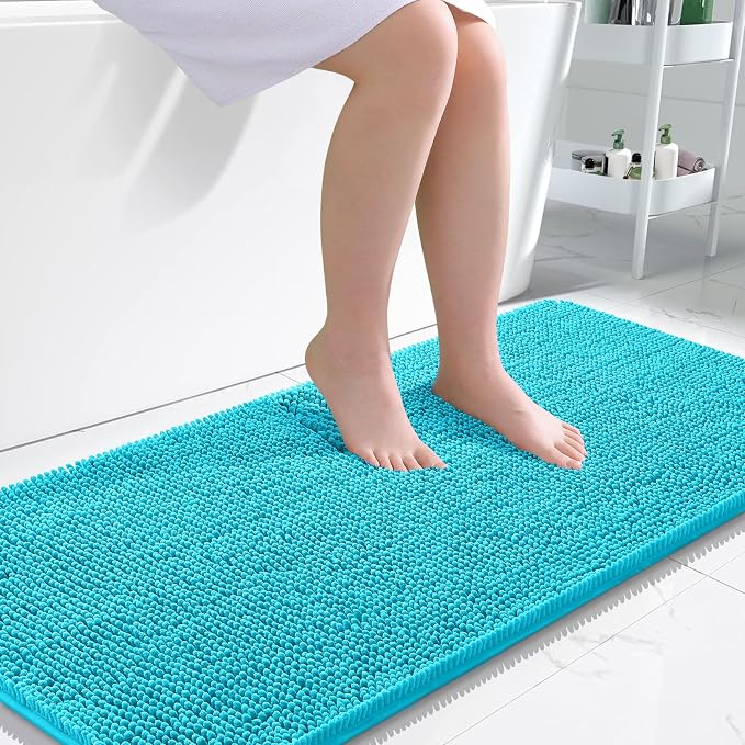 OLANLY Large Bathroom Rugs 45x27, Extra Soft Absorbent Chenille Bath Rugs by OLANLY
