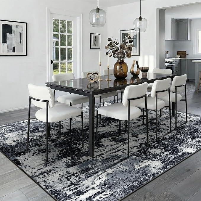 RELEANY Washable Area Rugs 8'x10' Non-Slip Modern Abstract Soft - Image 9