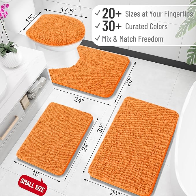 OLANLY Bathroom Rugs 30x18, Extra Soft Absorbent Chenille Bath Rugs, Rubber - Image 2