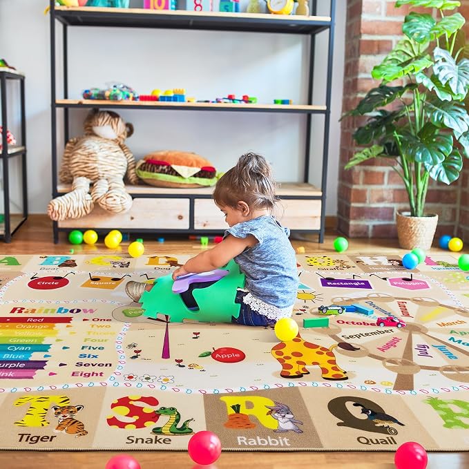 Kids Rugs for Playroom Washable, Educational and Fun Learning Rugs - Image 4