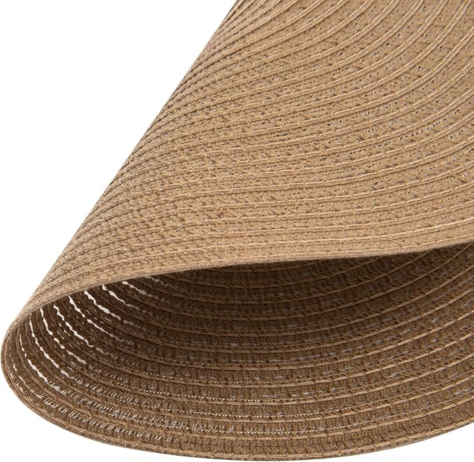 SHACOS Round Braided Placemats Set of 8 Washable 15 inch Round Table Mats Woven - Image 7