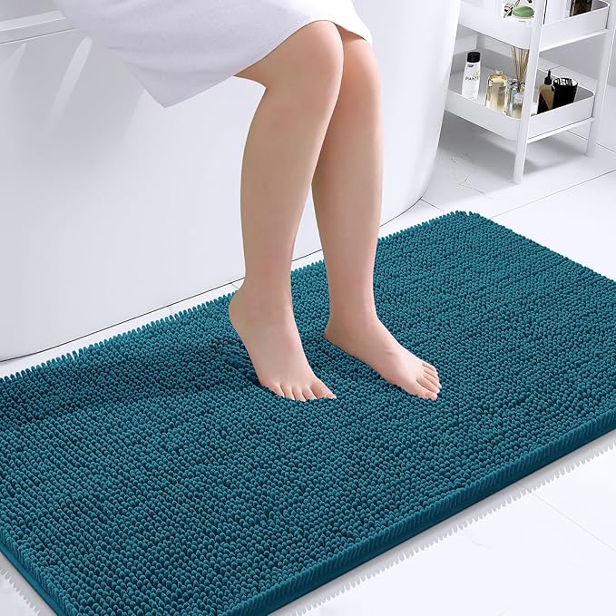 OLANLY Large Bathroom Rugs 40x24, Extra Soft Absorbent Chenille Bath Rugs by OLANLY