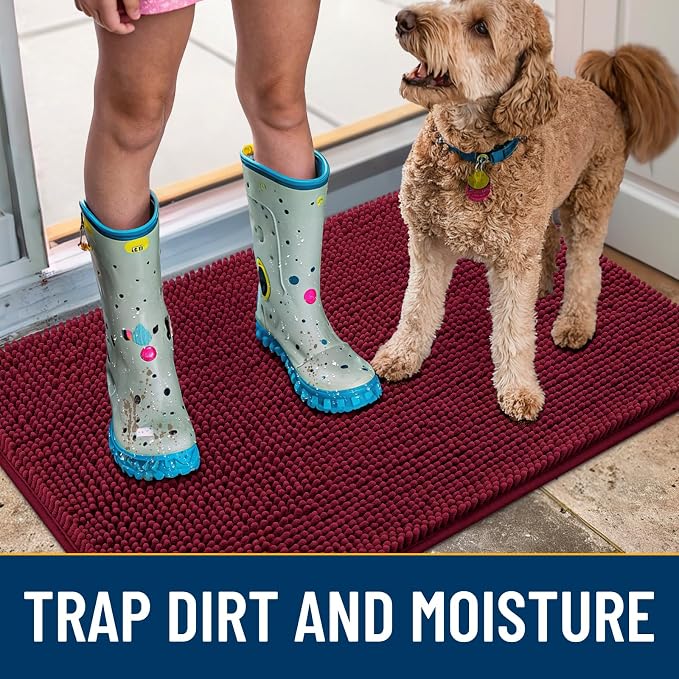 Smiry Dog Door Mat for Muddy Paws 59x24, Absorbent Dirt Trapper, Non-Slip - Image 3