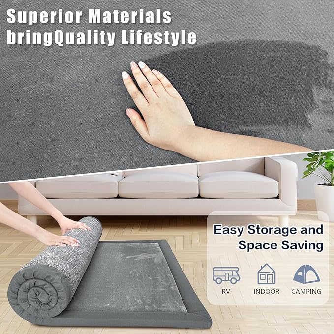 Thick Play Mat for Baby, 50 X 50x 1.3" Memory Foam Playpen Mat,Ultra Soft Tummy Time Mat with Non-Slip Backing, Baby Crawling Mat Child Nursery Rug for Infant, Toddlers, Kids (Dark Gray)