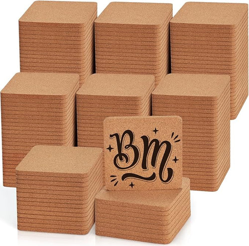 160 PCS Cork Coasters for Laser Engraving, Thick Absorbent Blank Coasters | 4 by GOHDODD