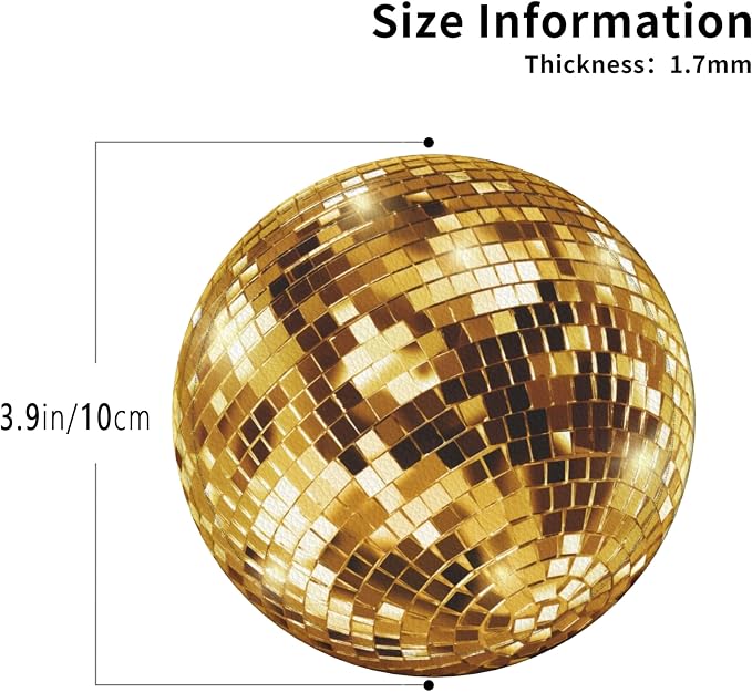 Gold Disco Ball Coasters Leather Round Drink Coasters 6 Pcs Set - Image 4