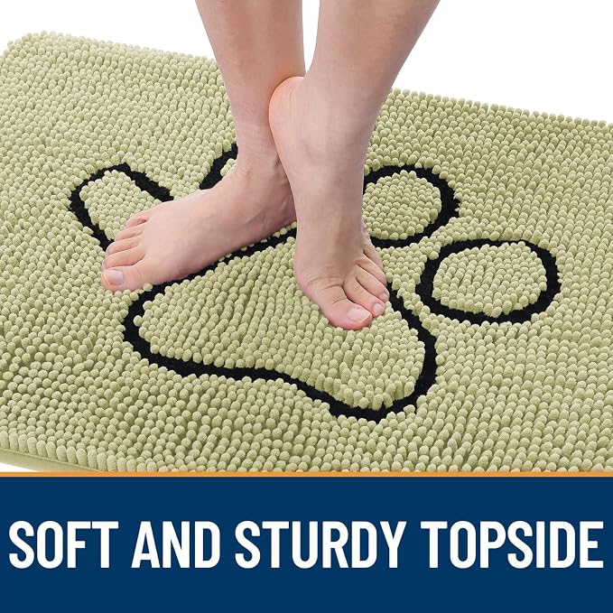 OLANLY Dog Door Mat for Muddy Paws 36x24, Paw Print Design, Absorbs Moisture - Image 4