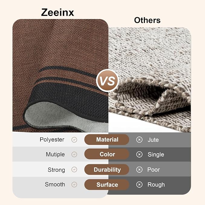 6x9 Scalloped Rug Easy Jute Washable Outdoor Patio Rug - Image 5
