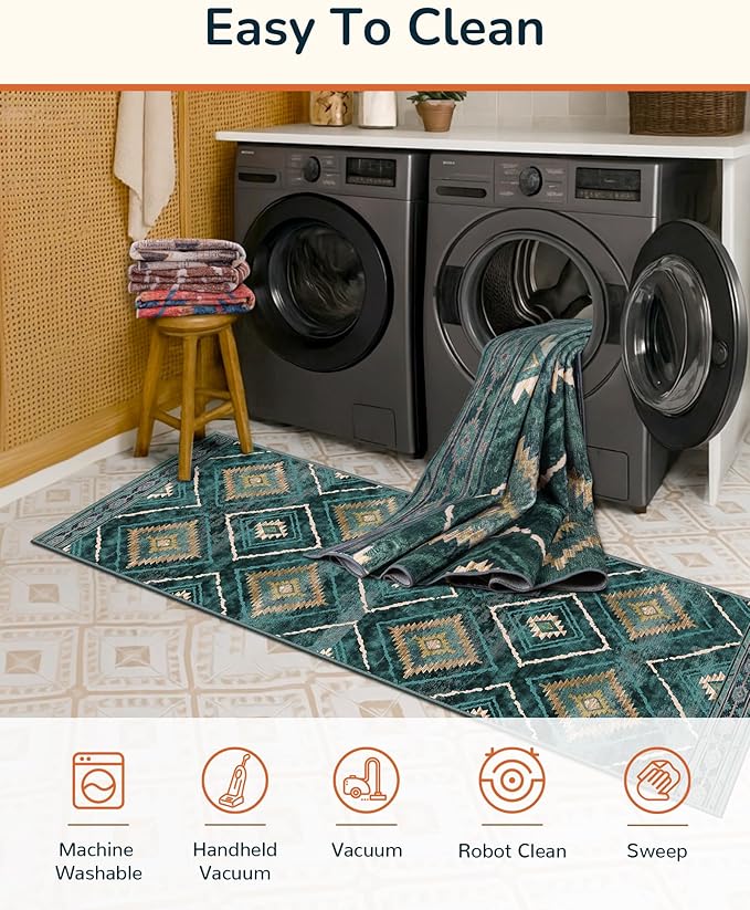 BESTSWEETIE Area Rug 5x7 Rug Machine Washable Non-Slip Low Pile Print Pattern - Image 3