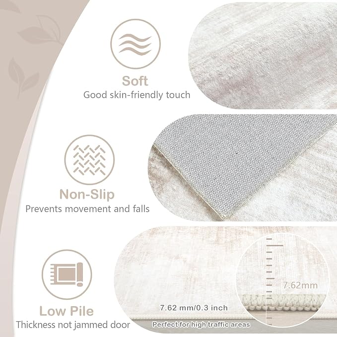 Area Rug 3x5 Washable Rug: Living Room Modern Abstract Rug Soft Non Slip - Image 6