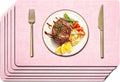 Maxpearl Faux Leather Placemats Set of 6, Light Pink | Waterproof by Maxpearl