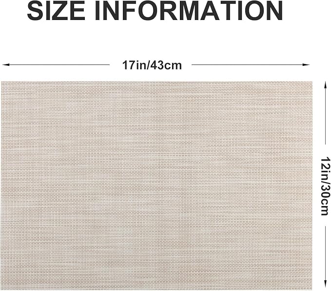 Vinyl Placemats Set of 8, PVC Woven Washable Non-Slip Table Mats, Heat - Image 4