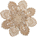 European Antique Jacquard Lace Table Doilies, Small Farmhouse Linen Embroidered by VIRFONOR